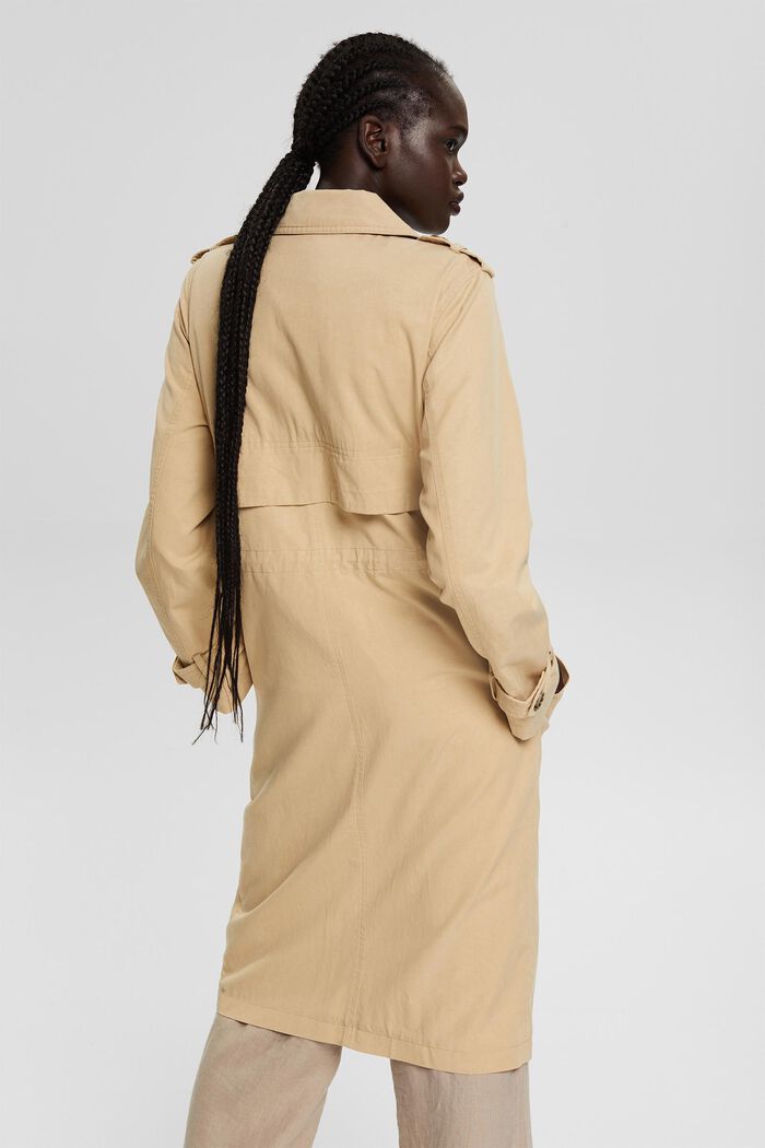 À teneur en TENCEL™ : le trench-coat zippé, SAND, detail image number 3