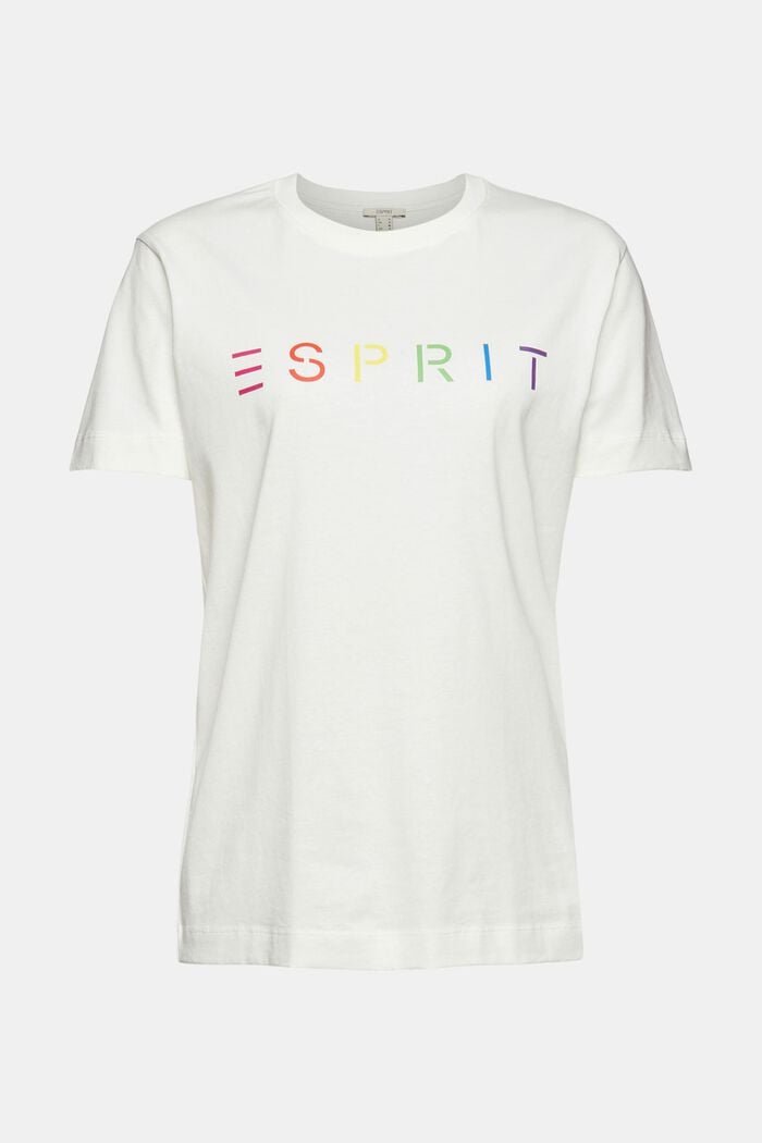 T-shirt à imprimé logo, coton bio, OFF WHITE, overview