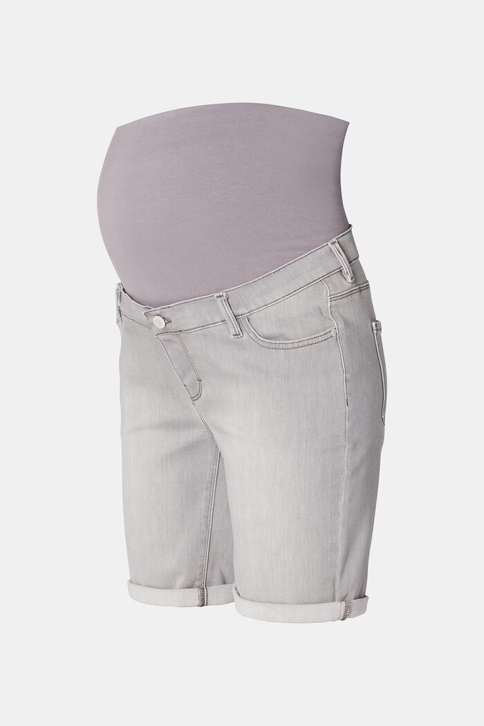 Short en jean à ceinture de maintien pour le ventre, GREY DENIM, detail image number 0