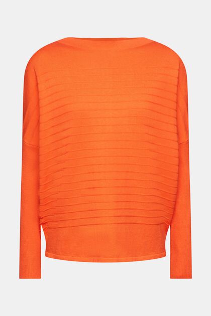 Pull-over rayé, ORANGE RED, overview