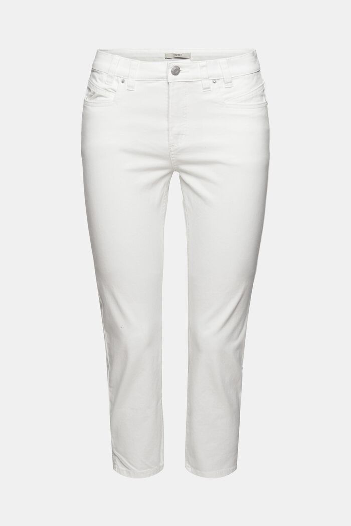 Pantalon stretch longueur corsaire, WHITE, overview