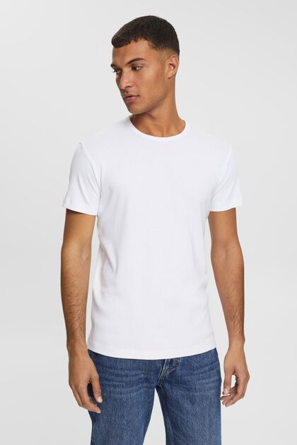 T-shirt en jersey de coupe Slim Fit, WHITE, overview