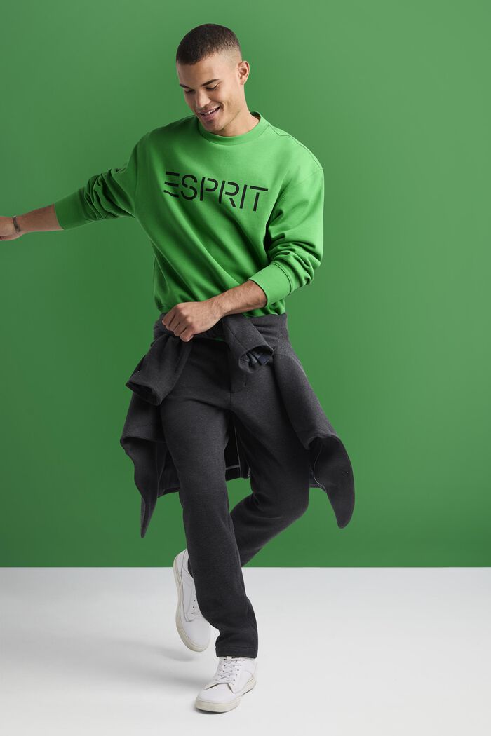 Sweat-shirt unisexe en maille polaire de coton orné d’un logo, GREEN, detail image number 1
