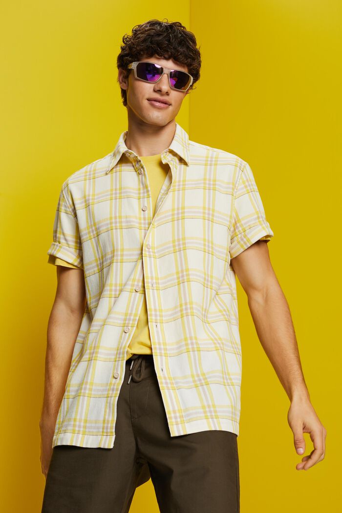 Chemise à manches courtes à carreaux, WHITE, detail image number 0