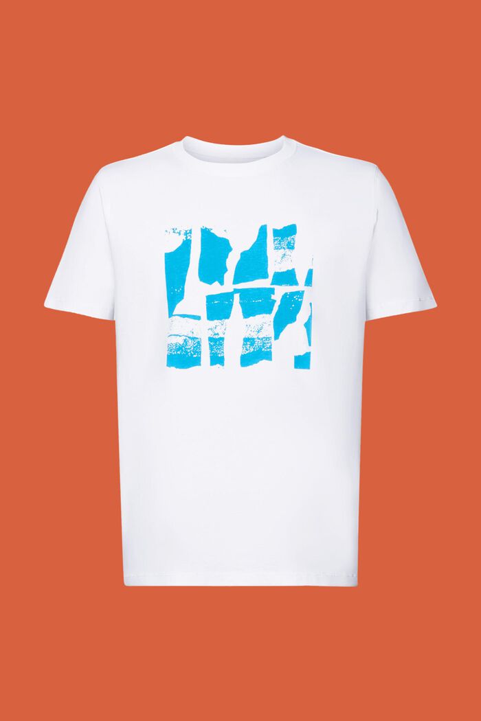 T-shirt à imprimé sur le devant, 100 % coton, WHITE, detail image number 7