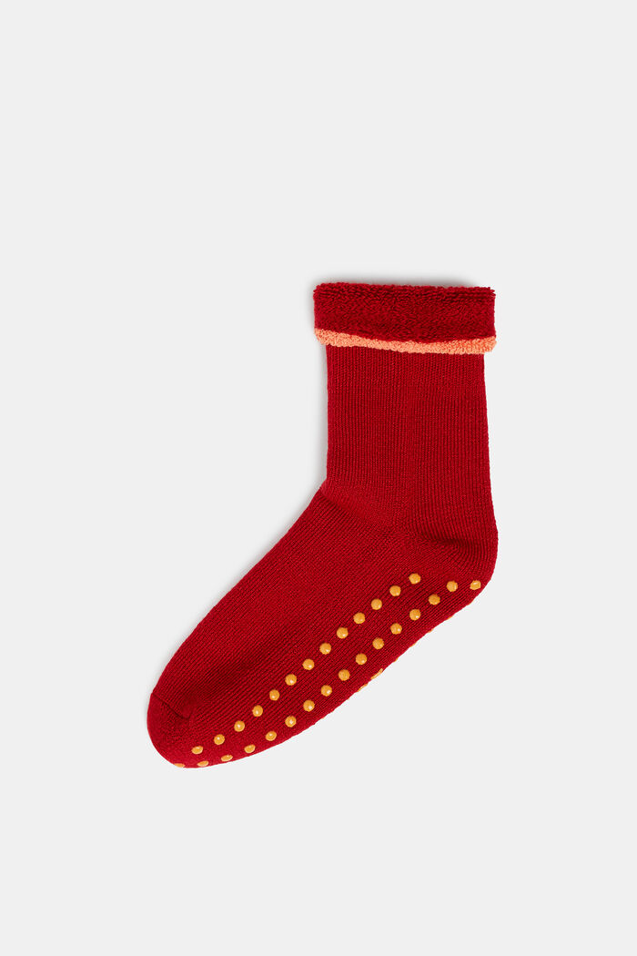 Douces chaussettes antidérapantes, laine mélangée, RED, detail image number 0