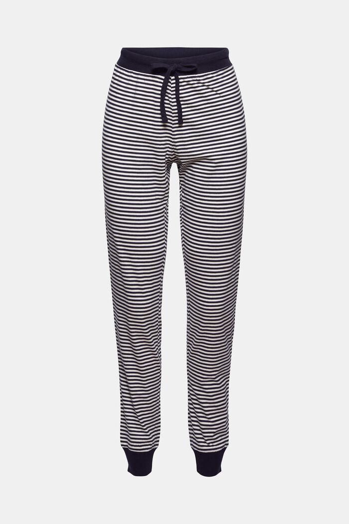 Pantalon de pyjama en jersey, coton biologique mélangé, NAVY, overview