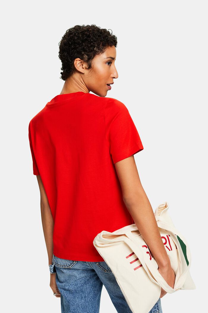 T-shirt à logo brodé en coton Pima, RED, detail image number 2