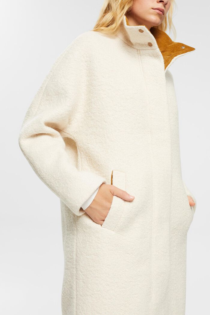 Manteau à teneur en laine, CREAM BEIGE, detail image number 2