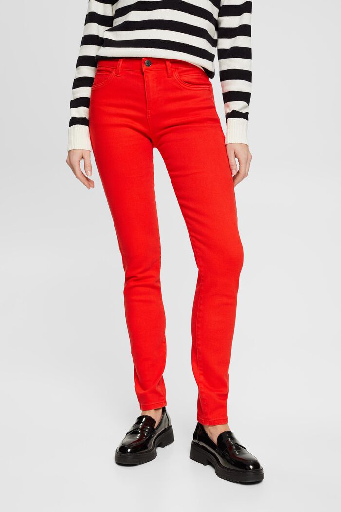 Jean stretch de coupe Slim Fit à taille mi-haute, RED, detail image number 0