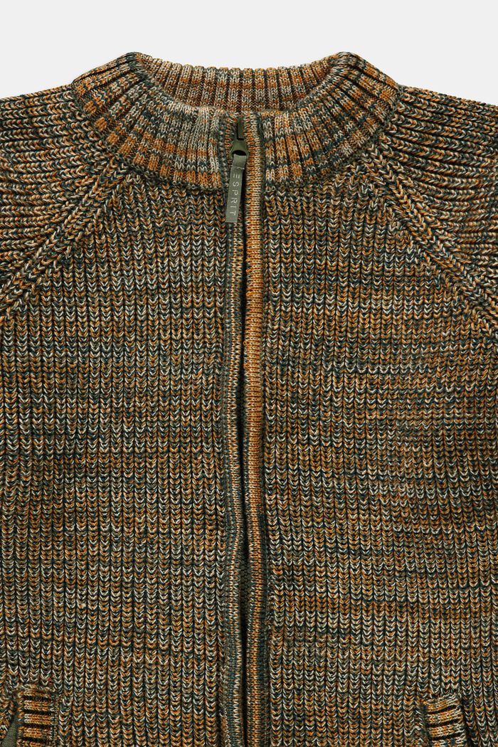 Cardigan zippé en maille, FOREST, detail image number 2
