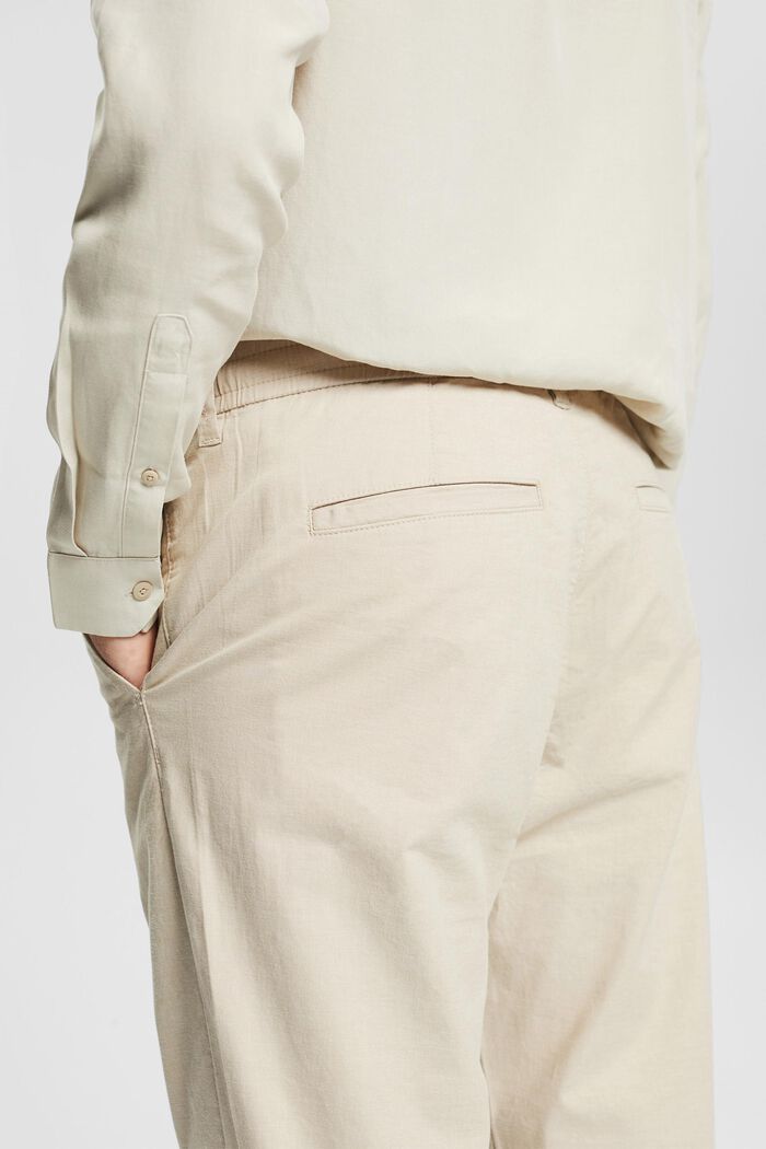 Pantalon à cordon coulissant élastique, BEIGE, detail image number 5