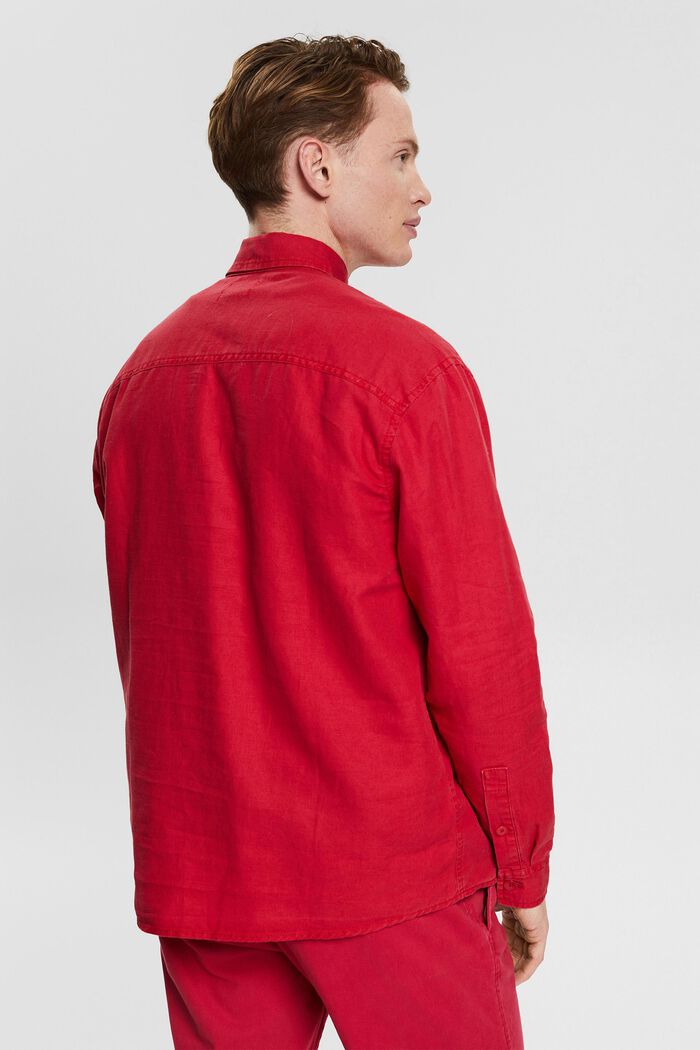 En lin mélangé : chemise oversize, RED, detail image number 3