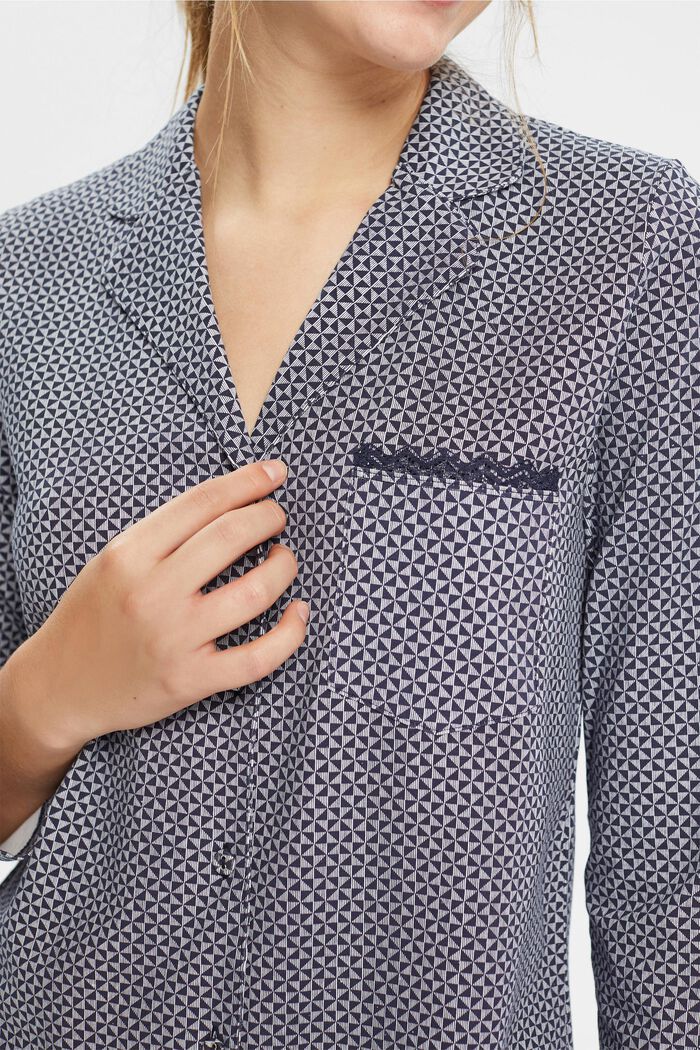 Chemise de nuit en jersey à imprimé, NAVY, detail image number 3