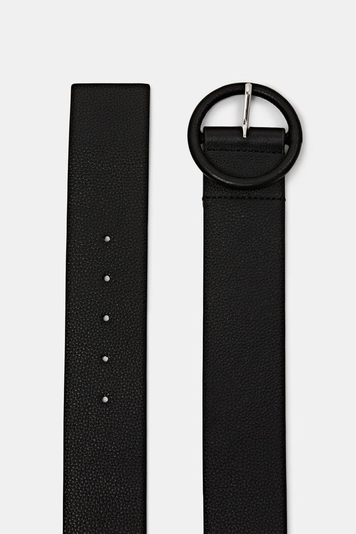 Large ceinture taille haute en cuir, BLACK, detail image number 1