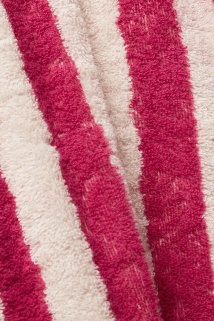 Peignoir unisexe en coton rayé, CRANBERRY, detail image number 4