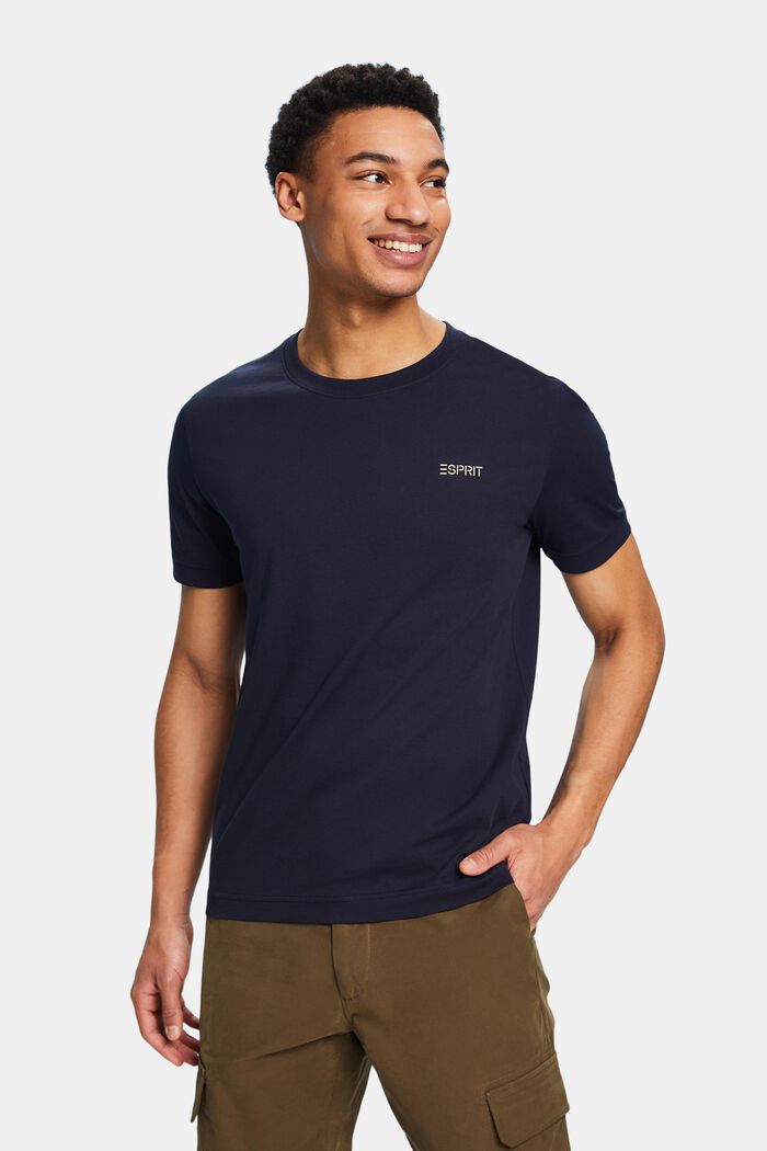 T-shirt en jersey de coton animé d’un logo, NAVY, detail image number 4
