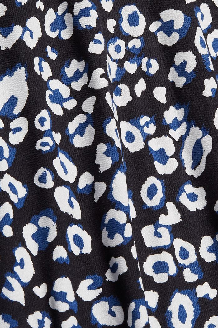 T-shirt à manches longues à imprimé léopard, LENZING™ ECOVERO™, BLACK, detail image number 4