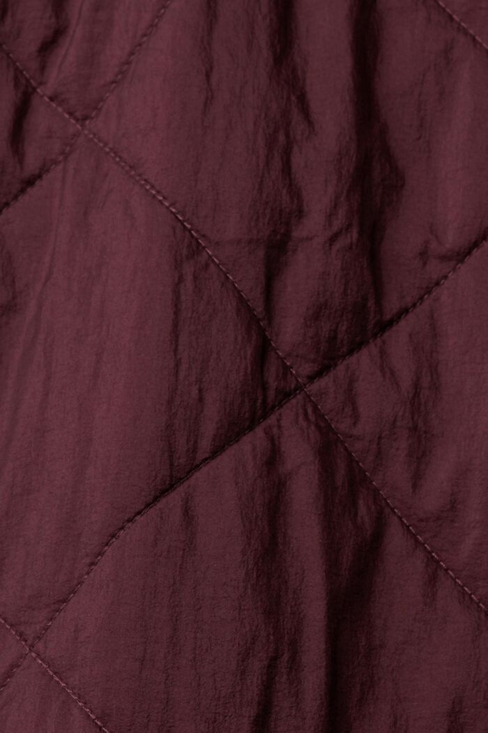 Manteau matelassé à col côtelé, BORDEAUX RED, detail image number 4