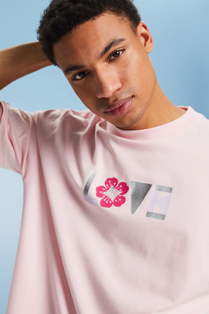 T-shirt unisexe en coton Pima imprimé, PASTEL PINK, detail image number 4