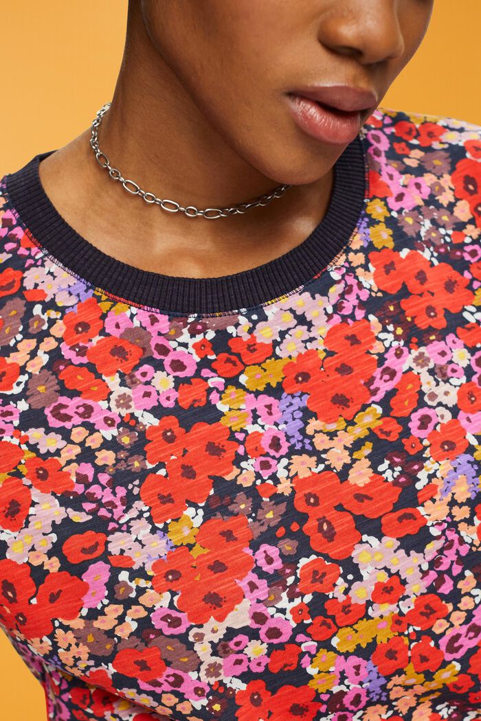 T-shirt sans manches à motif à fleurs all-over, NAVY COLORWAY, detail image number 2