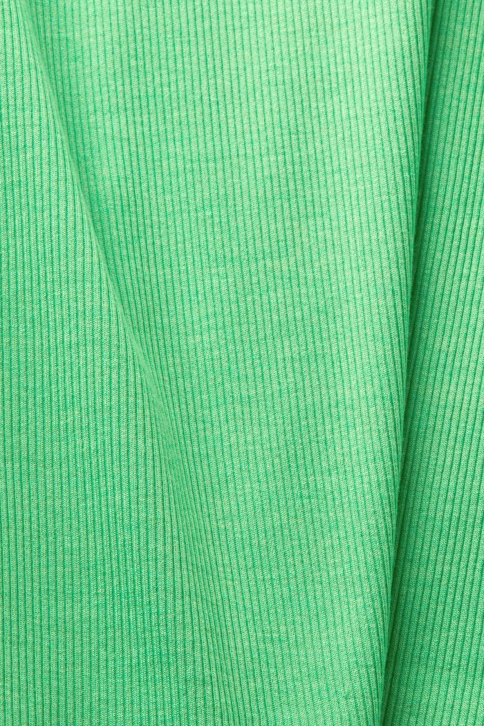 Haut en jersey de maille côtelée et dentelle, CITRUS GREEN, detail image number 5