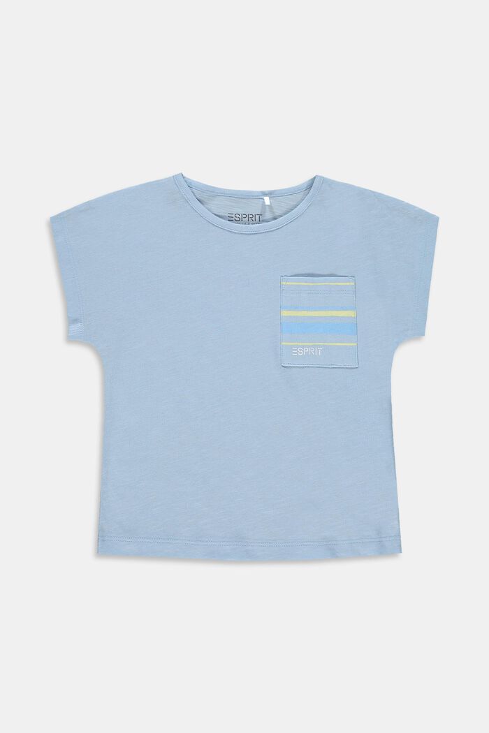 T-shirt à poche-poitrine, 100 % coton, BLUE LAVENDER, overview
