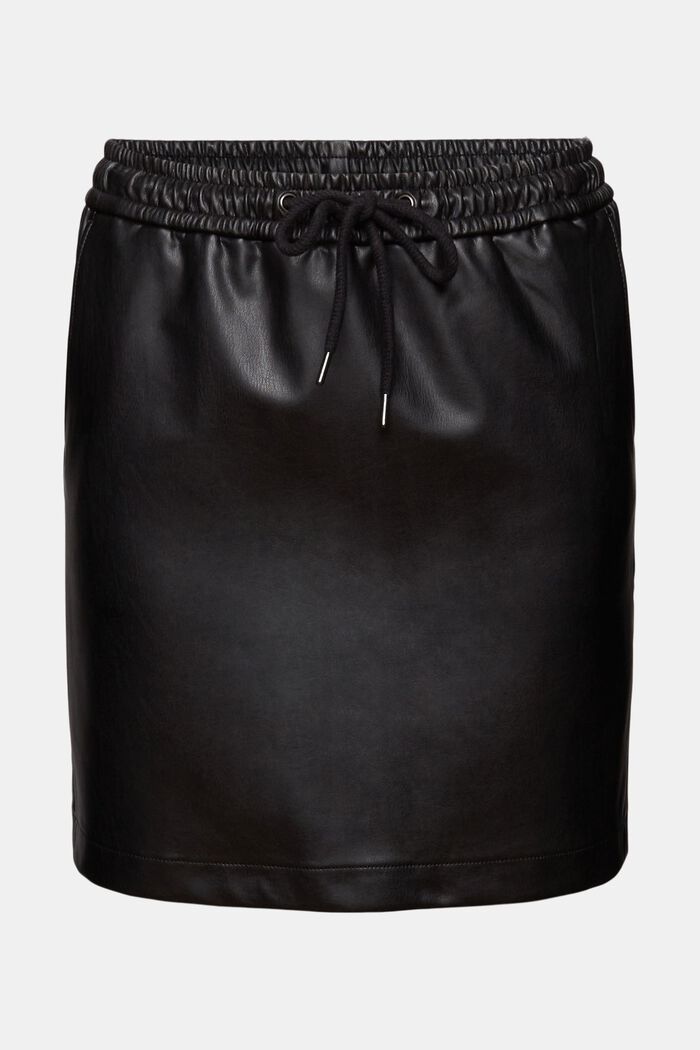 Mini-jupe en similicuir, BLACK, detail image number 6