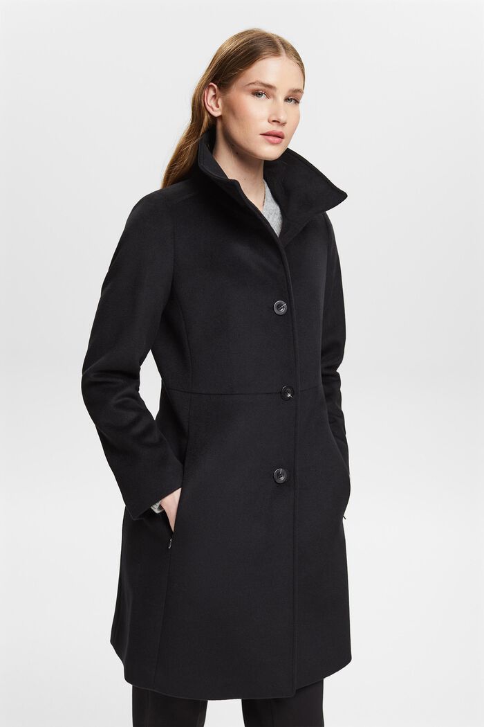 Manteau à teneur en laine, BLACK, detail image number 5