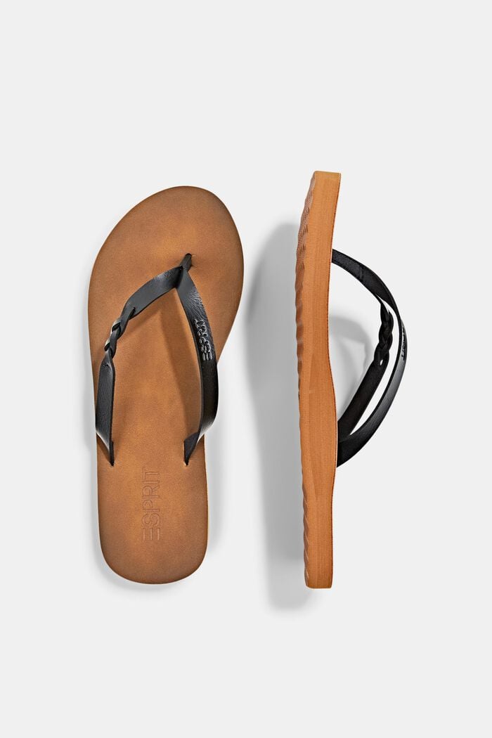 Sandales à entredoigts ornées d’un détail torsadé, BLACK, detail image number 1