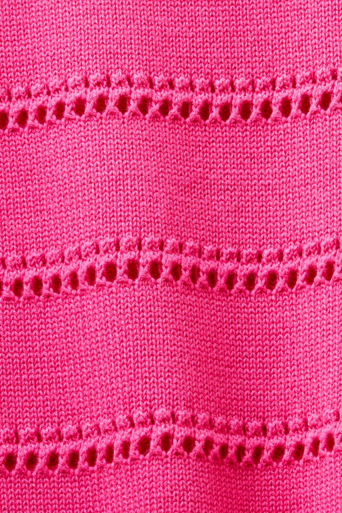 Pull-over à manches courtes en maille pointelle, PINK FUCHSIA, detail image number 4