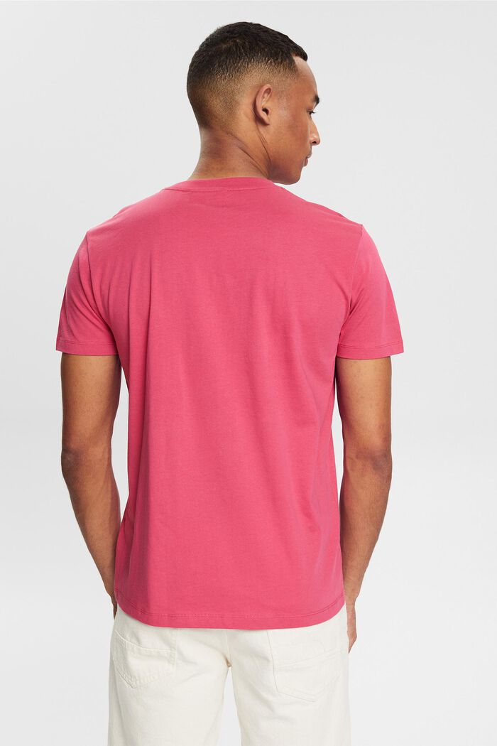 T-shirt en jersey à logo imprimé graphique en 3D, DARK PINK, detail image number 3