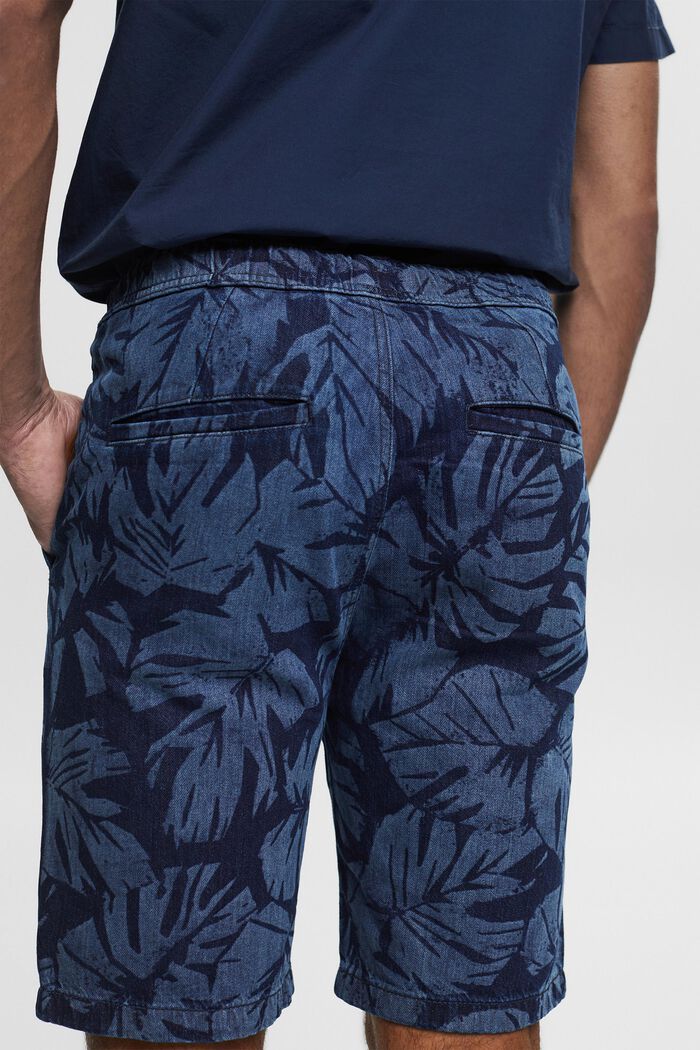 Short en jean à imprimé tropical, BLUE MEDIUM WASHED, detail image number 5