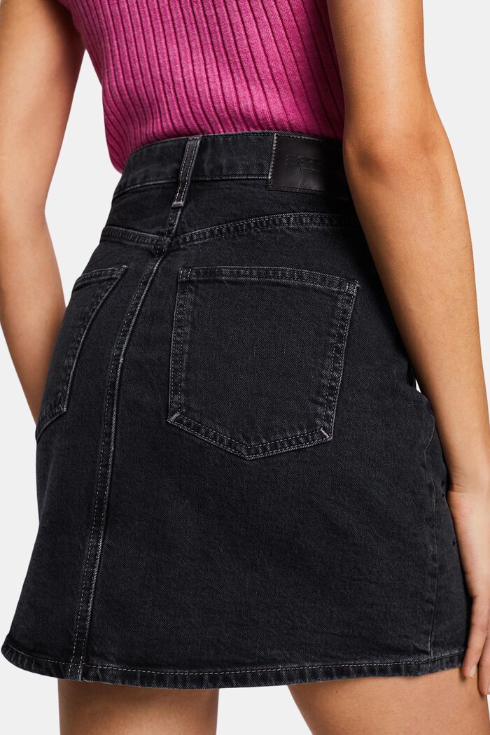 Mini-jupe en jean ornée de strass, BLACK DARK WASHED, detail image number 3