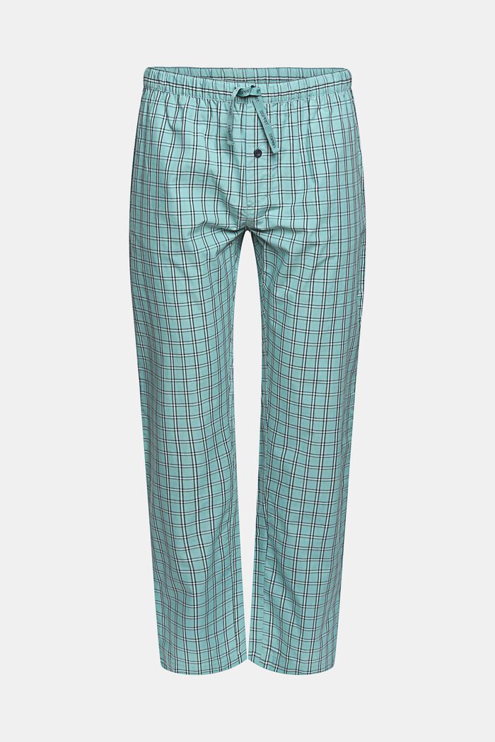 Pantalon de pyjama à carreaux en coton, AQUA BLUE, overview