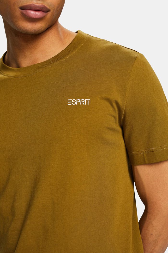 T-shirt en jersey de coton animé d’un logo, OLIVE, detail image number 3