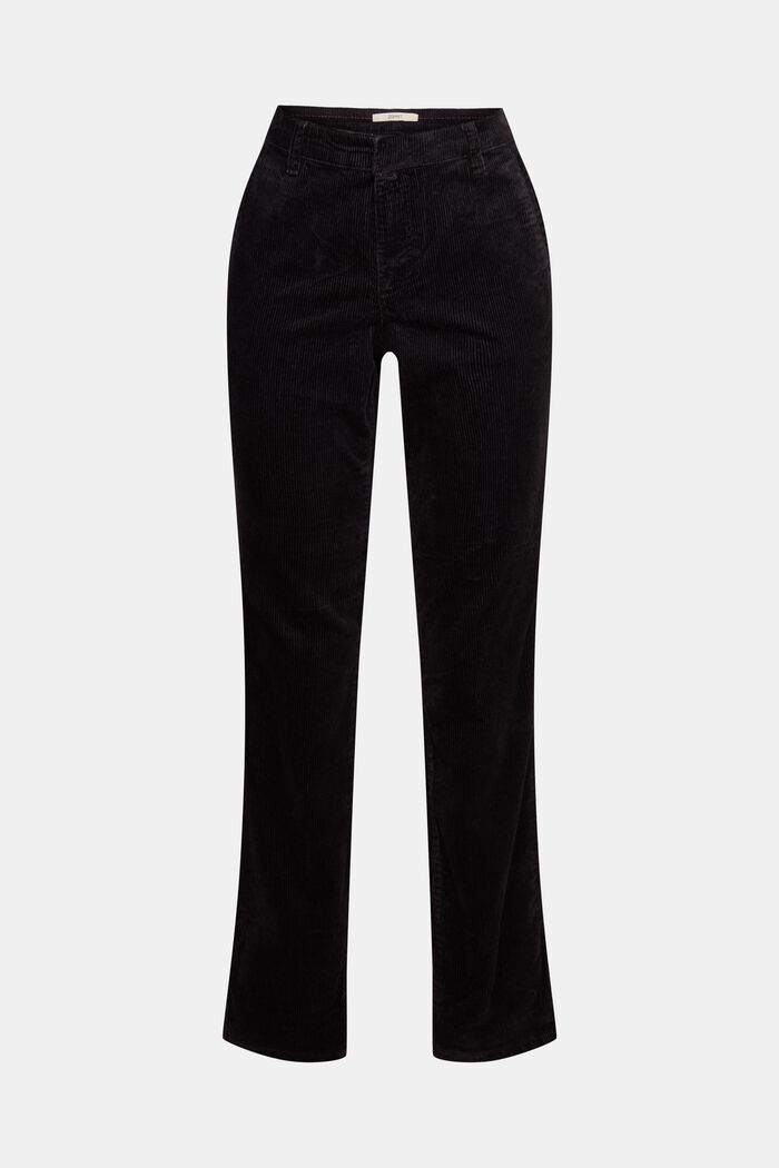 Pantalon en velours côtelé à taille mi-haute, BLACK, detail image number 7