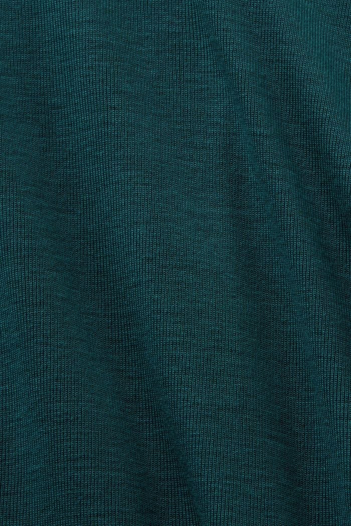 Haut à manches longues et col cheminée en jersey, EMERALD GREEN, detail image number 5