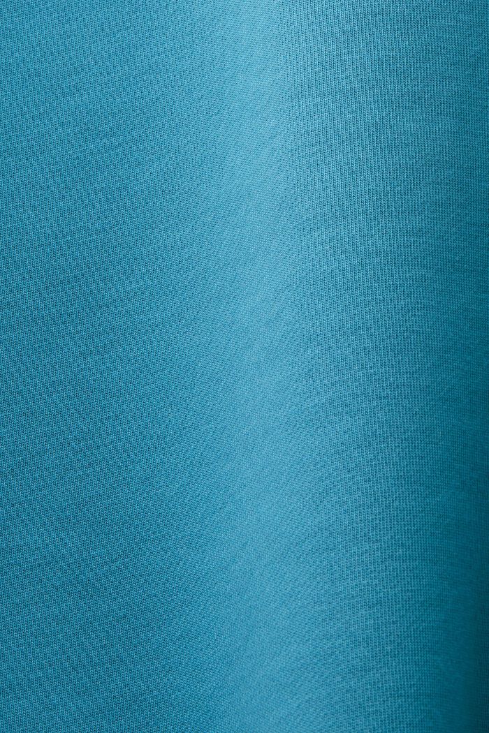 Sweat-shirt en coton biologique à logo et col ras du cou, DARK TURQUOISE, detail image number 4
