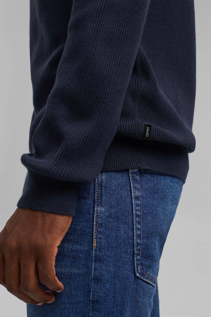 Pull ras-du-cou, 100 % coton, NAVY, detail image number 6