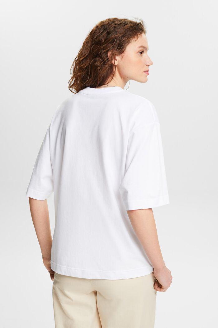 T-shirt oversize à imprimé graphique, WHITE, detail image number 2