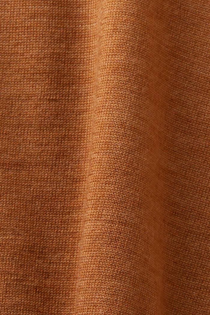 Pull-over à col roulé en laine, CARAMEL, detail image number 6