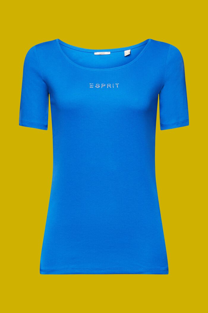 T-shirt en jersey à logo scintillant, BRIGHT BLUE, detail image number 6
