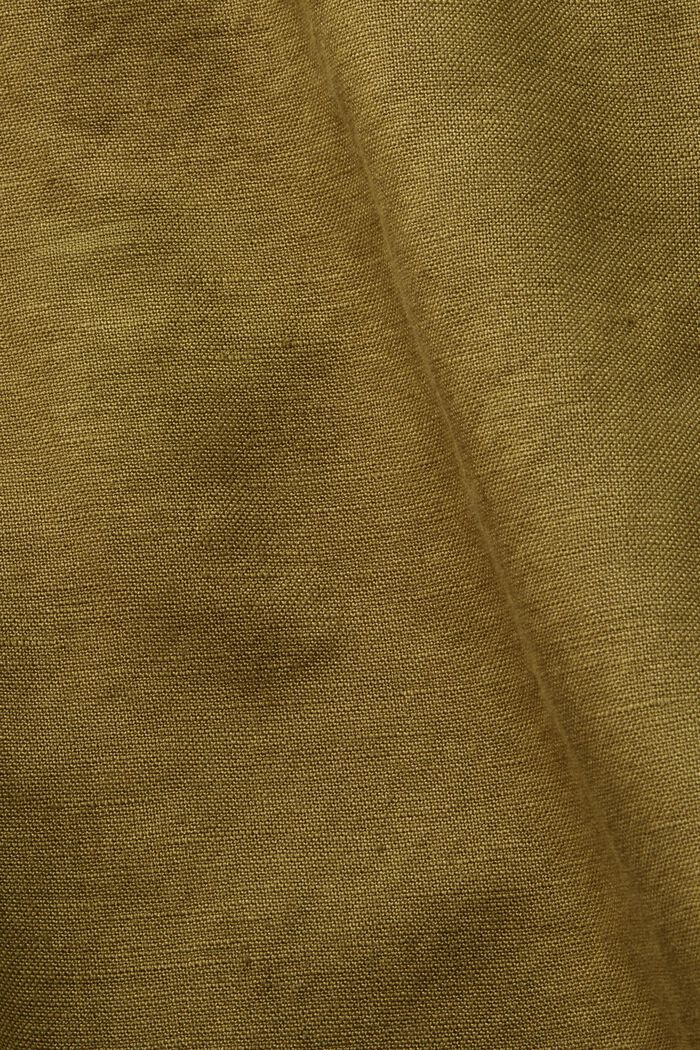 Bermuda en coton et lin, OLIVE, detail image number 6