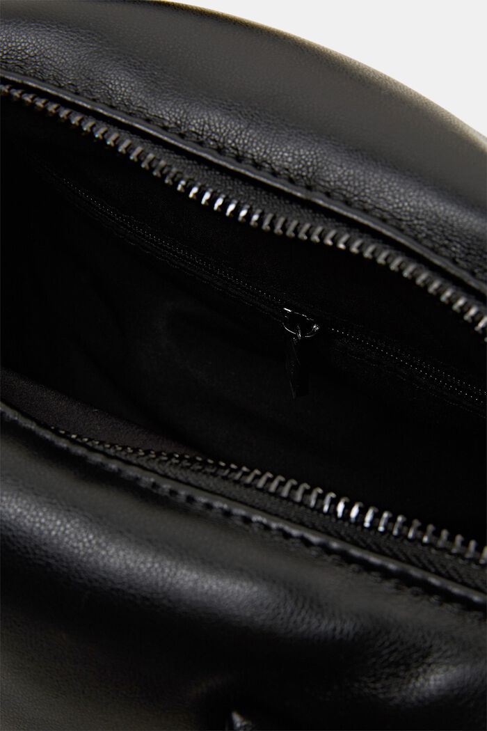 Petit sac doudoune en similicuir, BLACK, detail image number 3