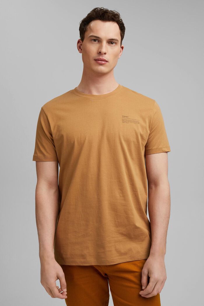 T-shirt en jersey doté d´un imprimé, 100 % coton bio, CAMEL, detail image number 0