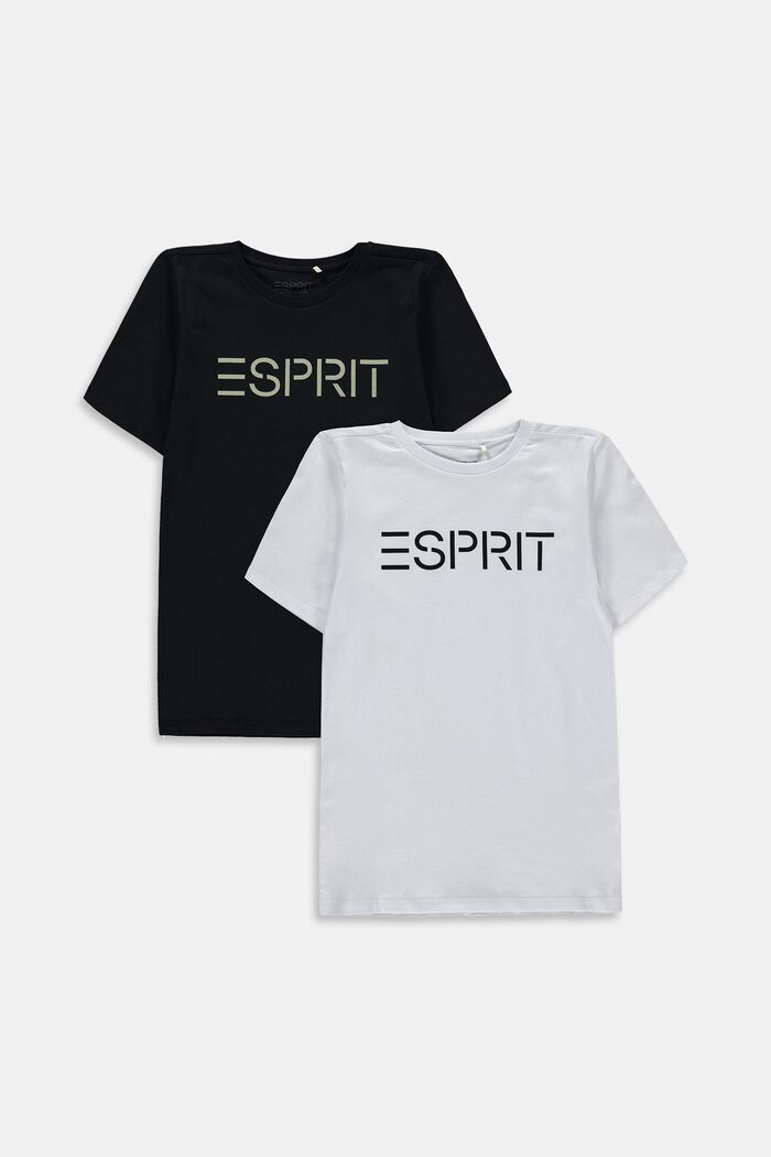 Lot de 2 t-shirts à imprimé logo, WHITE, detail image number 0