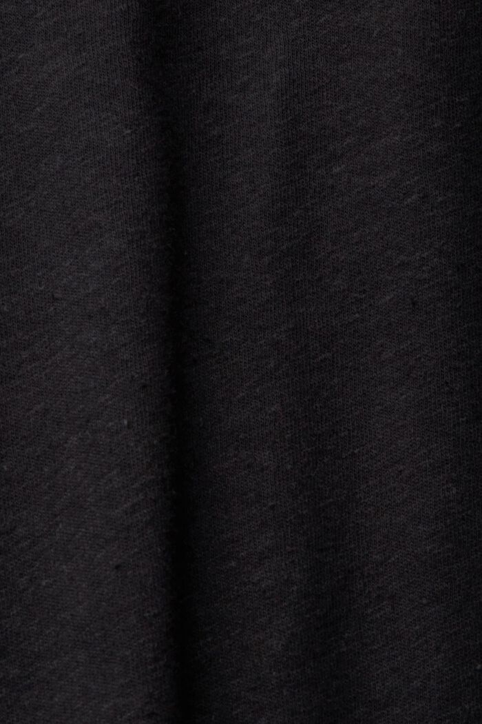 À teneur en lin : la robe chemisier longueur midi, BLACK, detail image number 4