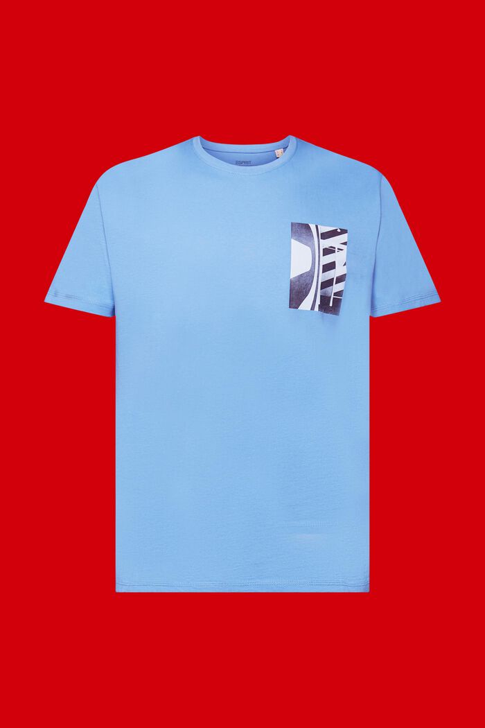 T-shirt à encolure ronde, 100 % coton, LIGHT BLUE, detail image number 6