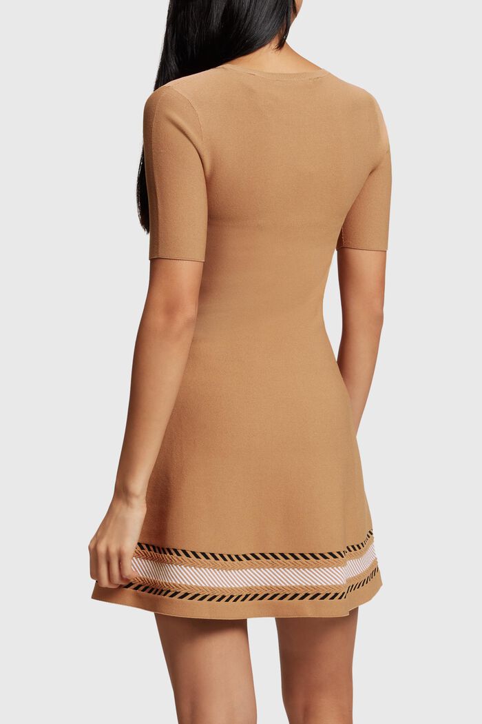 Mini-robe en maille sans couture, CAMEL, detail image number 1